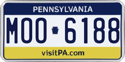 PA license plate MOO6188