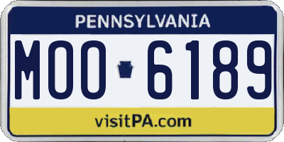 PA license plate MOO6189