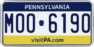 PA license plate MOO6190