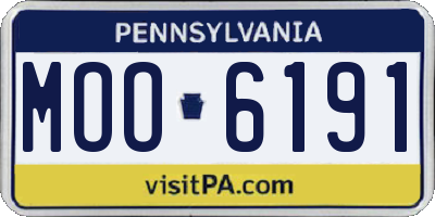 PA license plate MOO6191