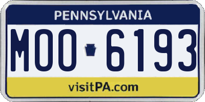 PA license plate MOO6193