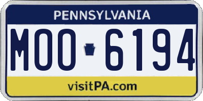 PA license plate MOO6194