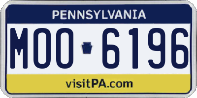 PA license plate MOO6196