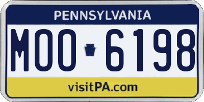 PA license plate MOO6198