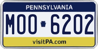 PA license plate MOO6202