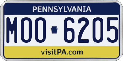 PA license plate MOO6205