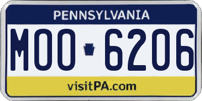 PA license plate MOO6206