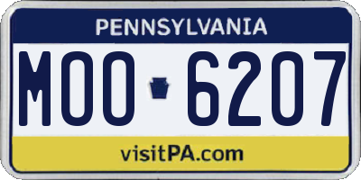 PA license plate MOO6207