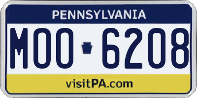 PA license plate MOO6208