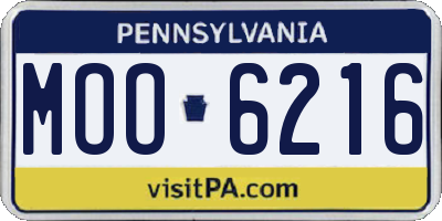 PA license plate MOO6216