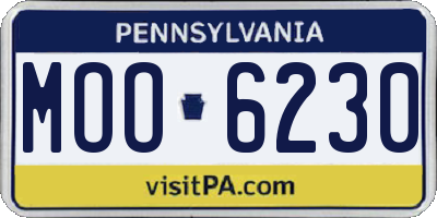 PA license plate MOO6230