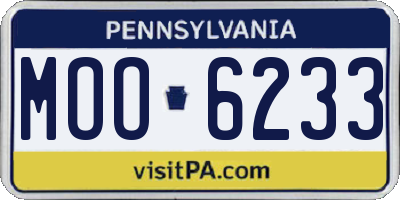 PA license plate MOO6233