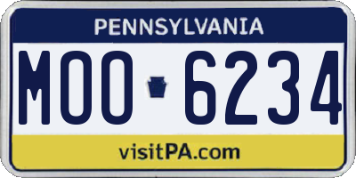 PA license plate MOO6234