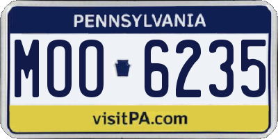 PA license plate MOO6235