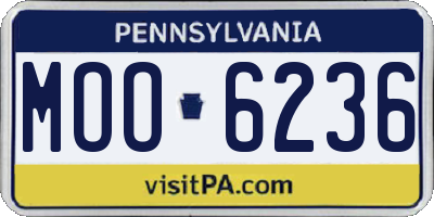 PA license plate MOO6236