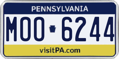 PA license plate MOO6244