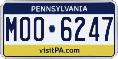 PA license plate MOO6247