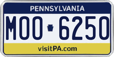PA license plate MOO6250