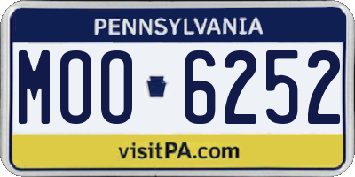 PA license plate MOO6252
