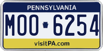 PA license plate MOO6254