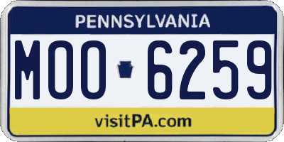 PA license plate MOO6259