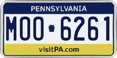 PA license plate MOO6261