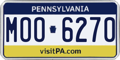 PA license plate MOO6270