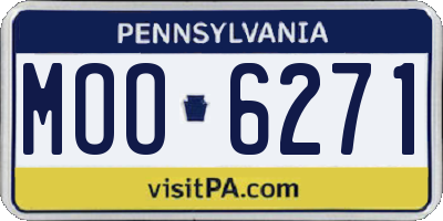 PA license plate MOO6271