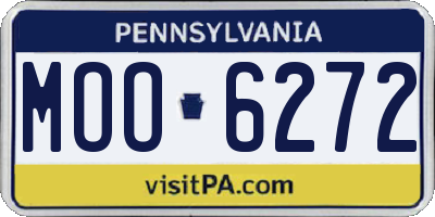 PA license plate MOO6272