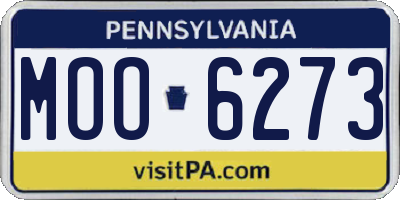 PA license plate MOO6273