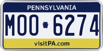 PA license plate MOO6274