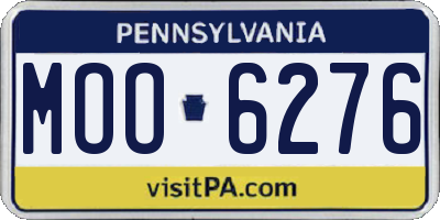 PA license plate MOO6276
