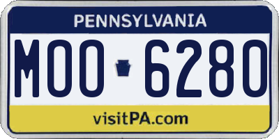 PA license plate MOO6280