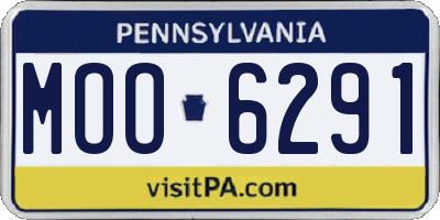 PA license plate MOO6291