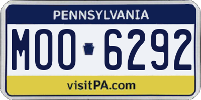 PA license plate MOO6292