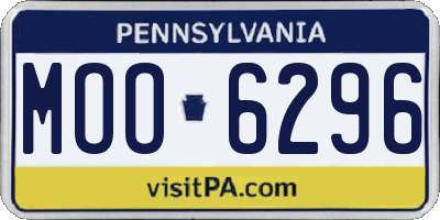 PA license plate MOO6296
