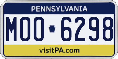 PA license plate MOO6298