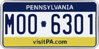 PA license plate MOO6301