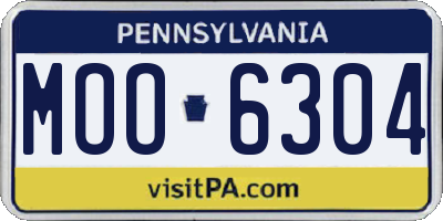 PA license plate MOO6304