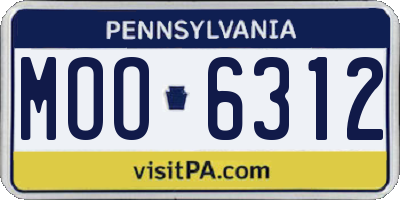 PA license plate MOO6312