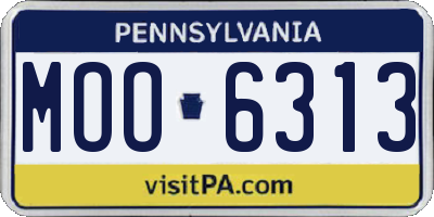 PA license plate MOO6313