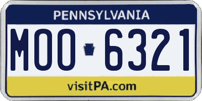 PA license plate MOO6321