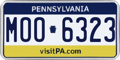 PA license plate MOO6323