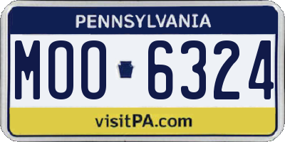 PA license plate MOO6324