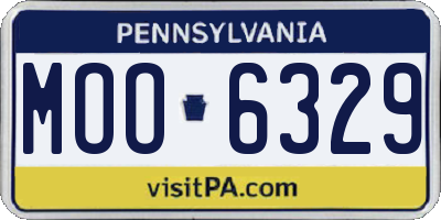 PA license plate MOO6329