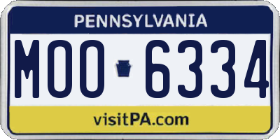 PA license plate MOO6334