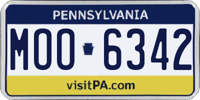 PA license plate MOO6342