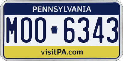 PA license plate MOO6343