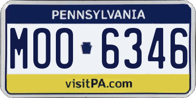 PA license plate MOO6346