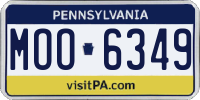 PA license plate MOO6349